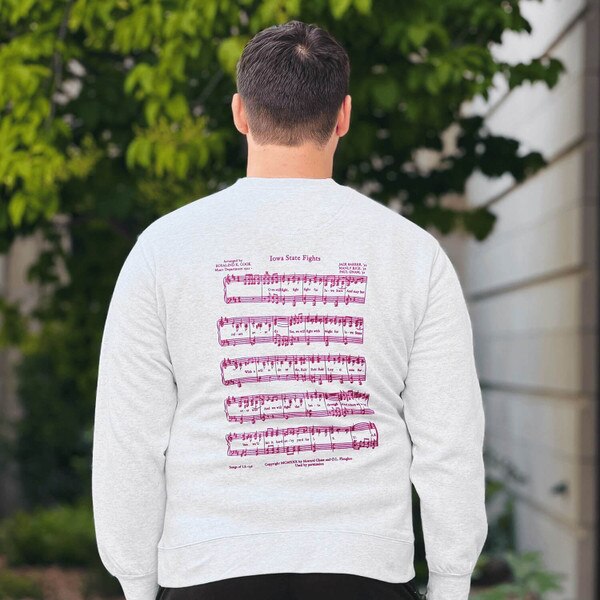 Back of CI Sport Iowa State Fights Ash Gray Crewneck Sweatshirt